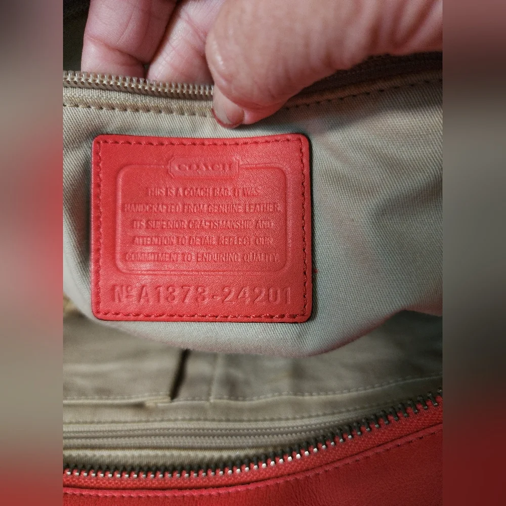 Coach Salmon/ Pink Leather A1373 24281 - Picture 15 of 15